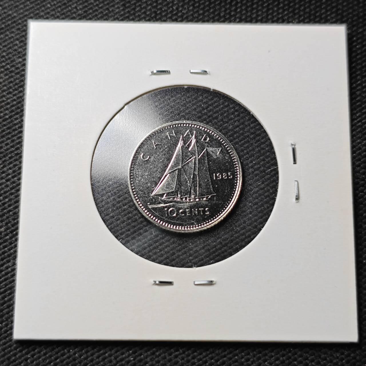 KK钱币收藏小铺  第361场  2月预留时间 周末发货  1985加拿大10分精制币