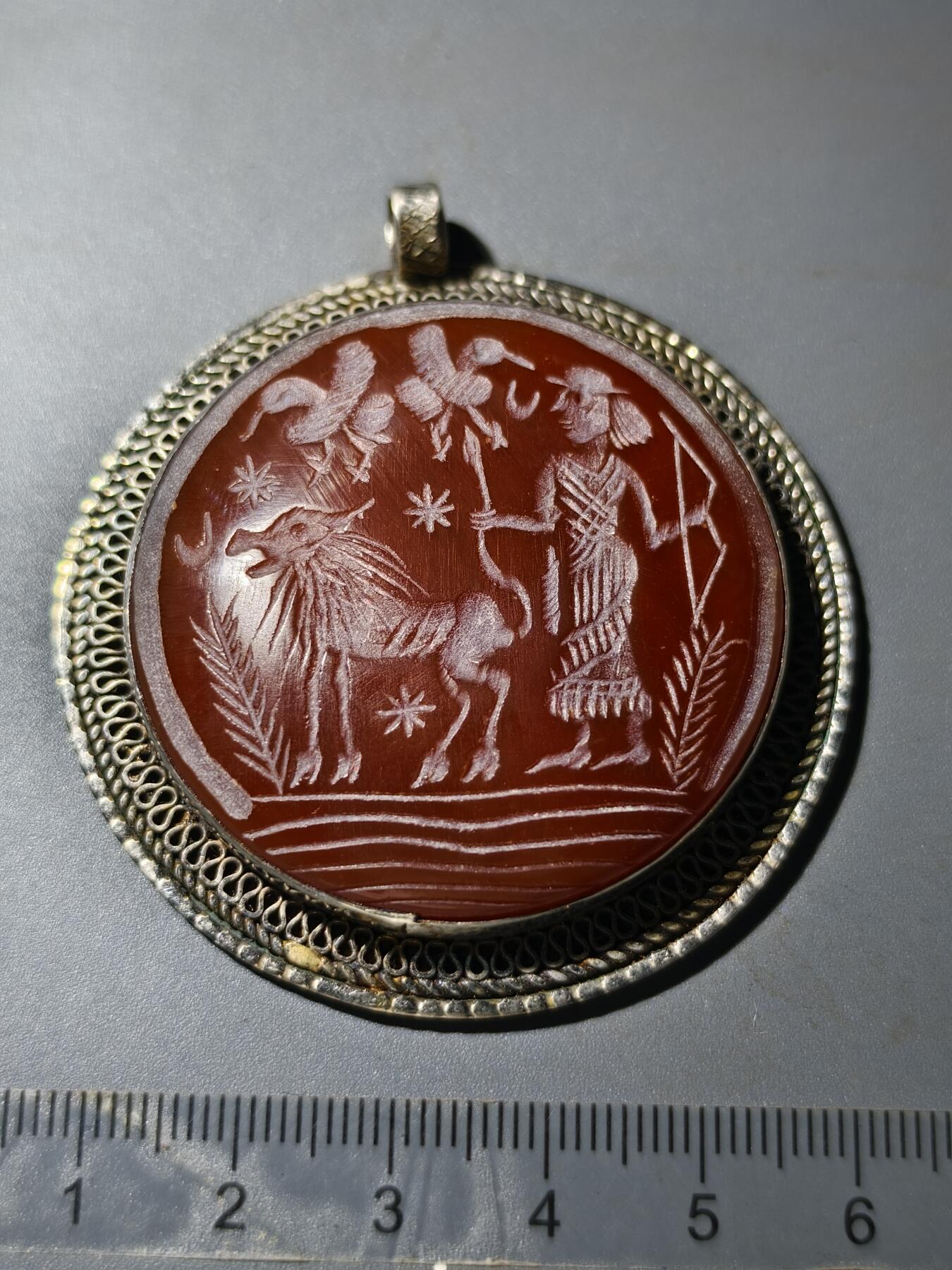 80期回流戒指饰品杂件纪念章丝路钱币专场 中亚回流精工玛瑙饰品