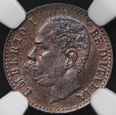 修遠堂世界钱币第九十一期 - NGC MS64BN 1899年意大利1分铜币