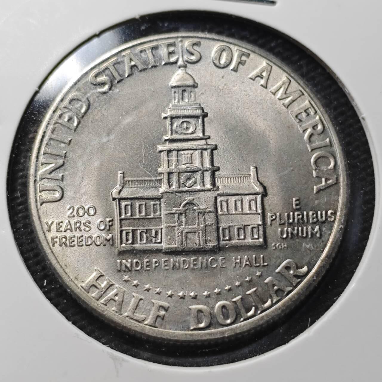 KK钱币收藏小铺  第360场  2月预留时间 周末发货  1976美国50分纪念币 建国200周年