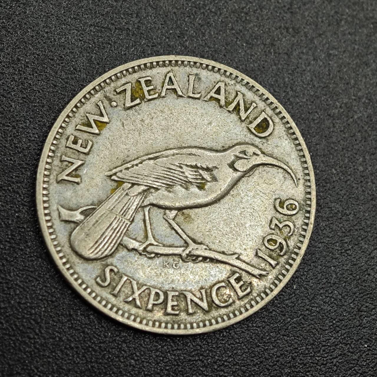 【淘币小摊】限时拍第七百八十拍  小银币场  满百包邮可预留两周  周一统一发货  新西兰1936年乔治五世6便士银币