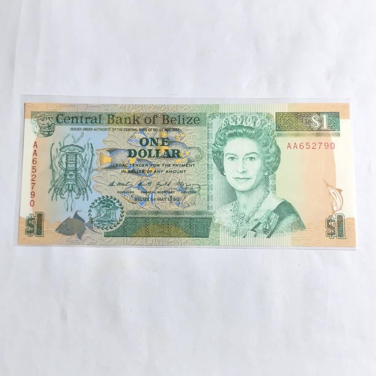 各国外币第96期 品种好大部分全新 伯利兹1元1990年 长版全新