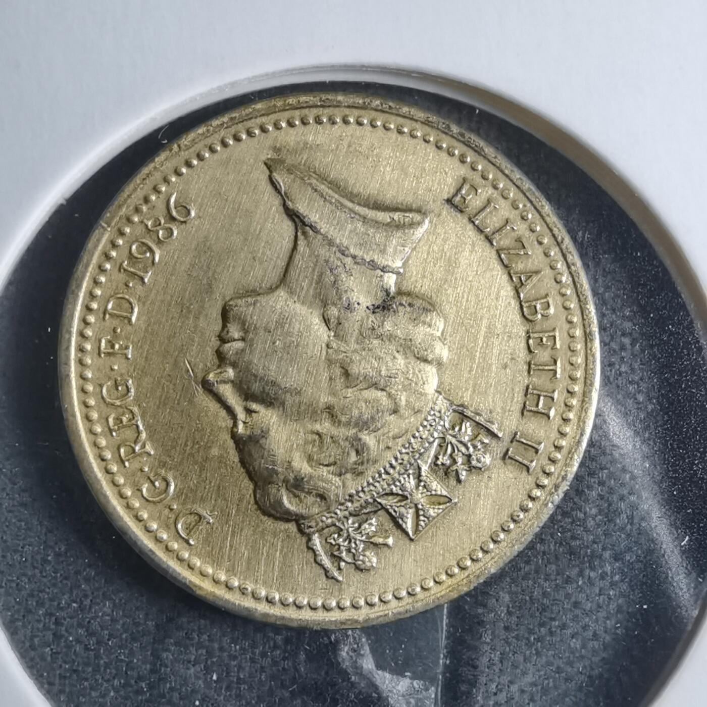 沼泽如烟--第885场 英国1986年1便士金色镀层