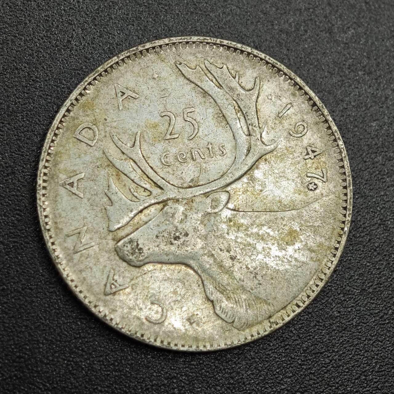 【淘币小摊】限时拍第七百八十拍  小银币场  满百包邮可预留两周  周一统一发货  加拿大1947年乔治六世25分银币