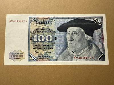 【礼羽收藏】🌏世界钱币拍卖第109期 - 德国1980年 100马克 全新unc-