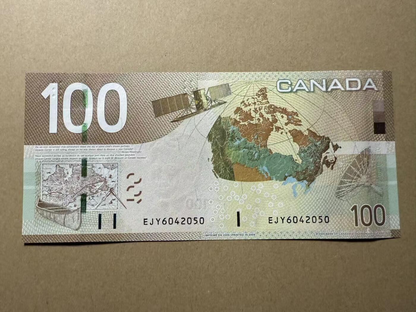 【礼羽收藏】🌏世界钱币拍卖第109期 加拿大旅版100 全新unc