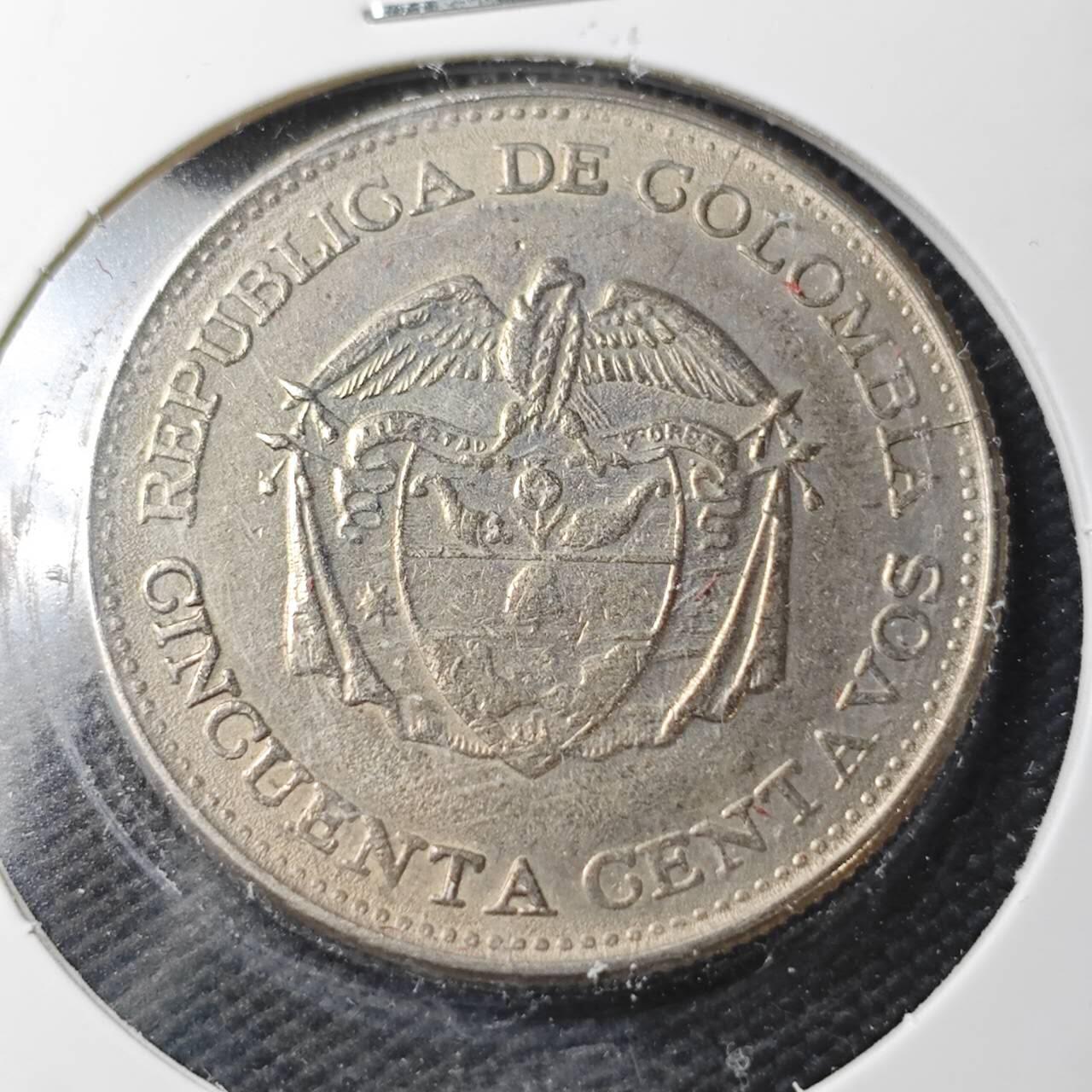 KK钱币收藏小铺  第360场  2月预留时间 周末发货  1963哥伦比亚50分