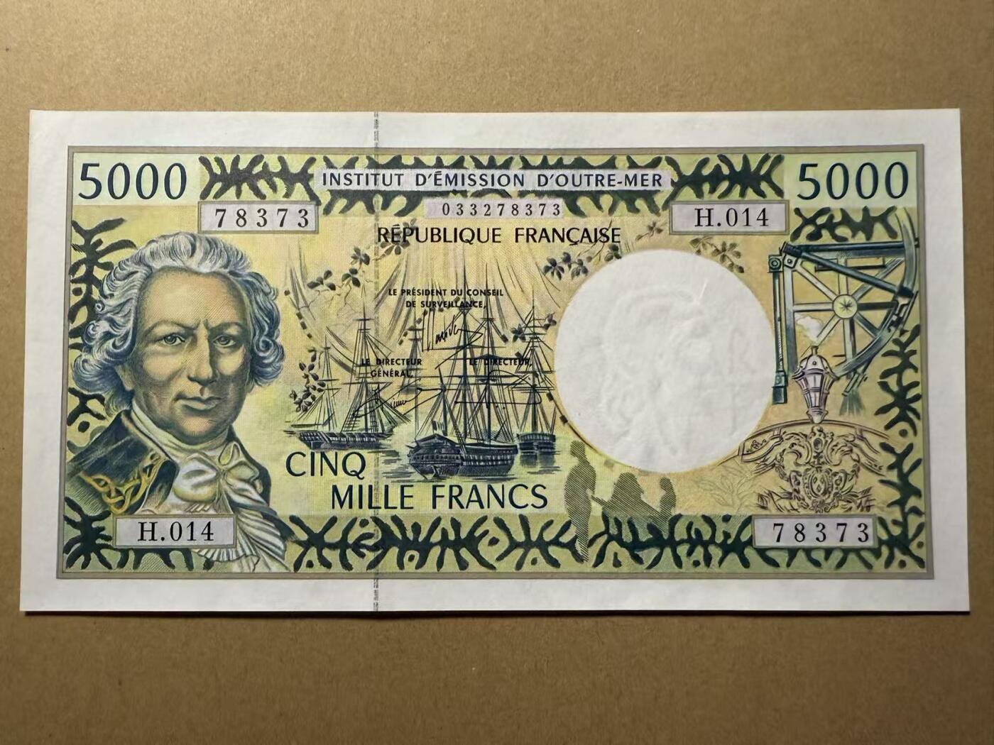 【礼羽收藏】🌏世界钱币拍卖第109期 法属太平洋 5000 非常精美大票面 全新unc 少见品种