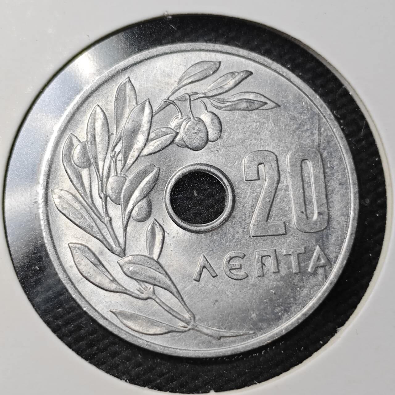 KK钱币收藏小铺  第361场  2月预留时间 周末发货  1964希腊20雷普塔 好品