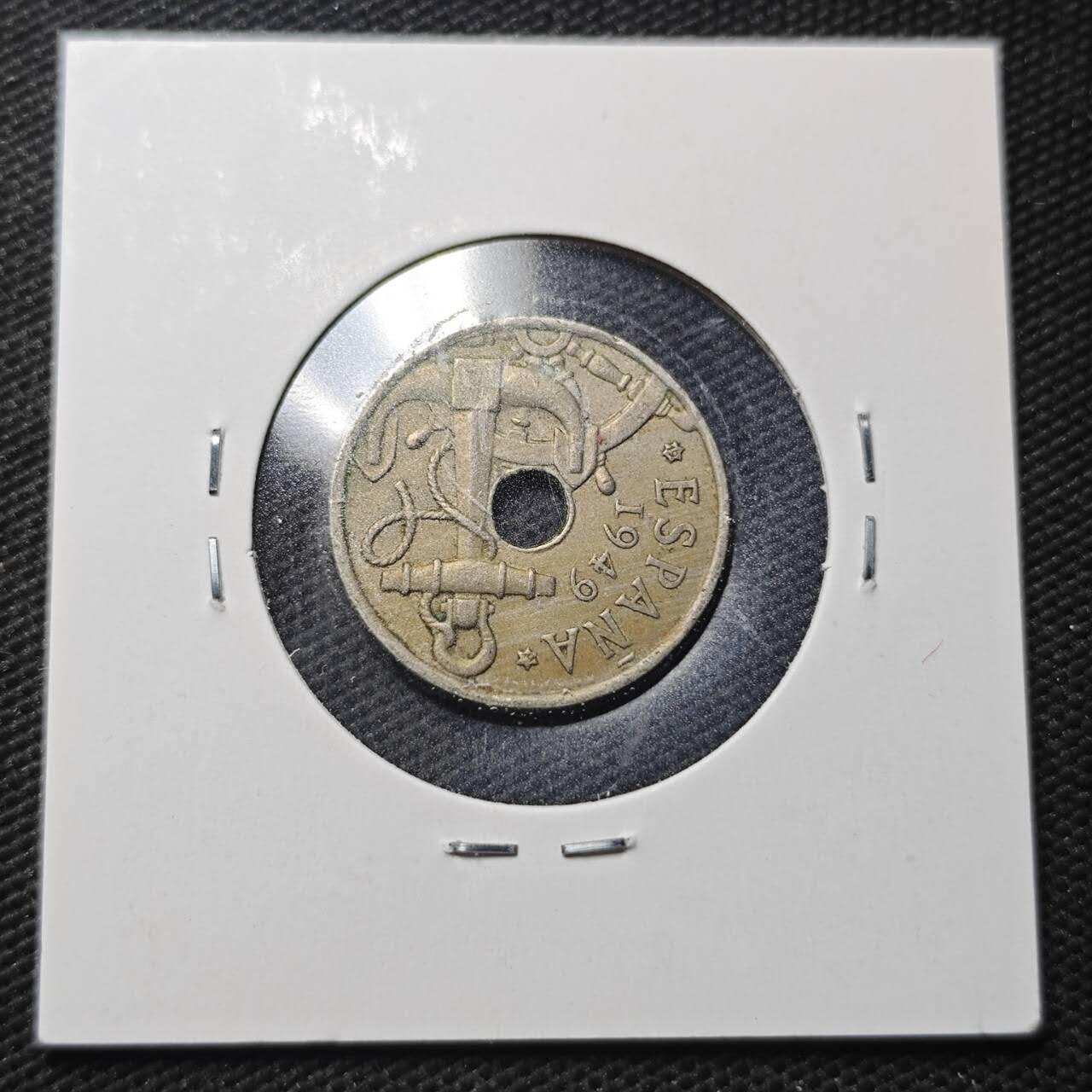 KK钱币收藏小铺  第360场  2月预留时间 周末发货  1949西班牙50比塞塔