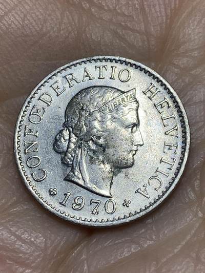 2025年第一百一十九场(总第一百四十五场）外国好品散币(免佣金) - 瑞士🇨🇭1970年5分(无标版)