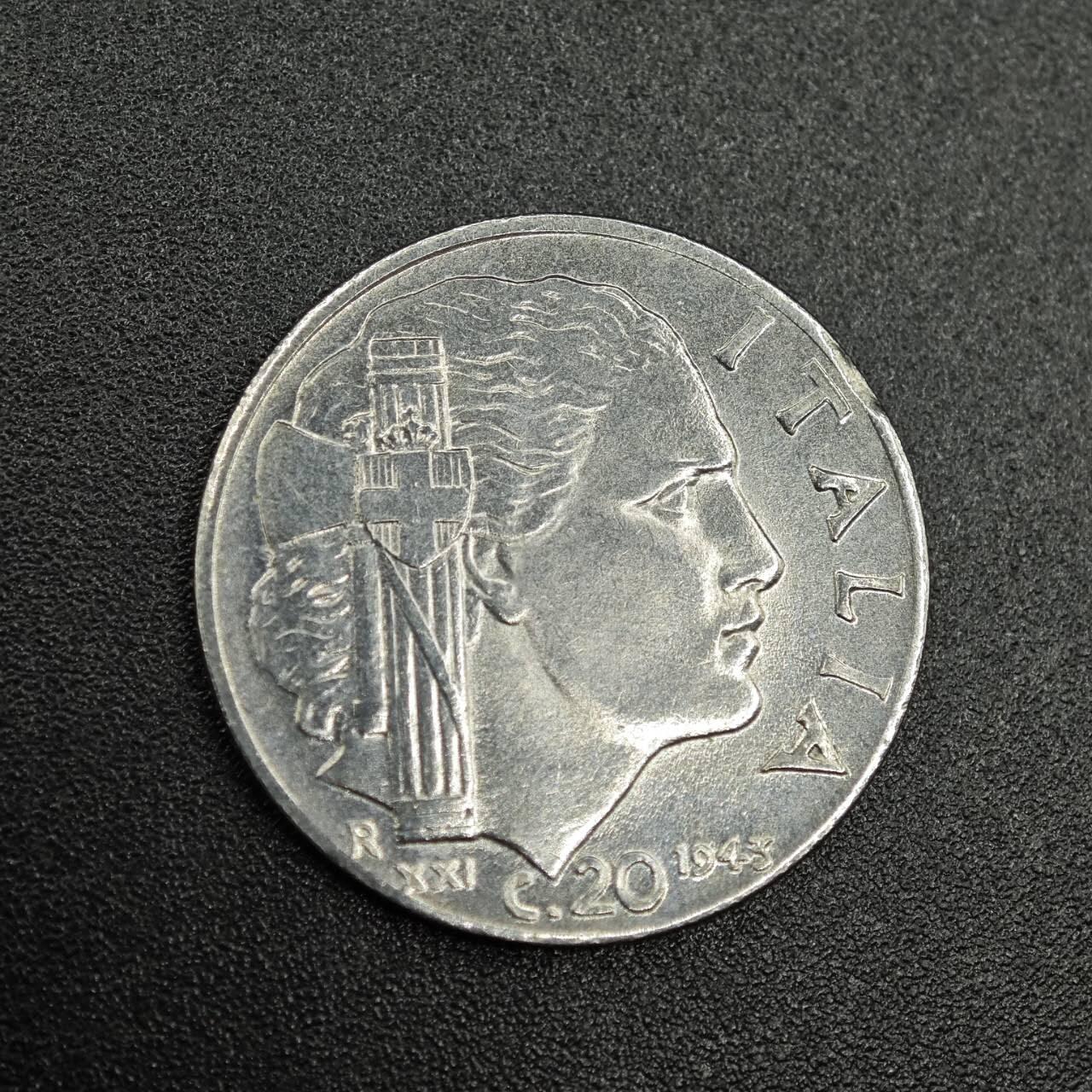 【淘币小摊】实时拍第七百七十九拍   散币场   满百包邮可预留二周 每周一统一发货   意大利1943年20分