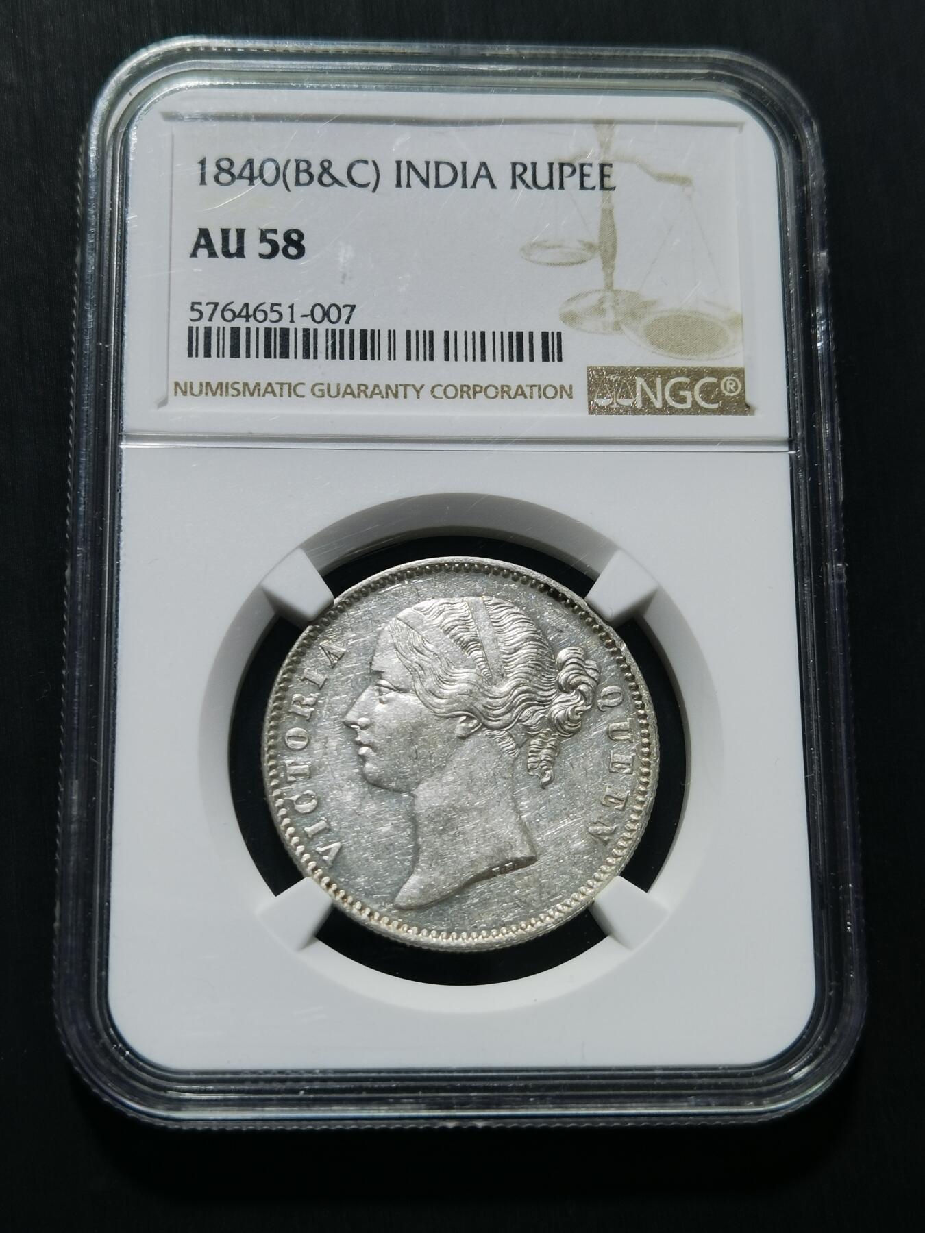 天下钱庄专场欢迎参拍 NGC AU58维多利亚印度卢比