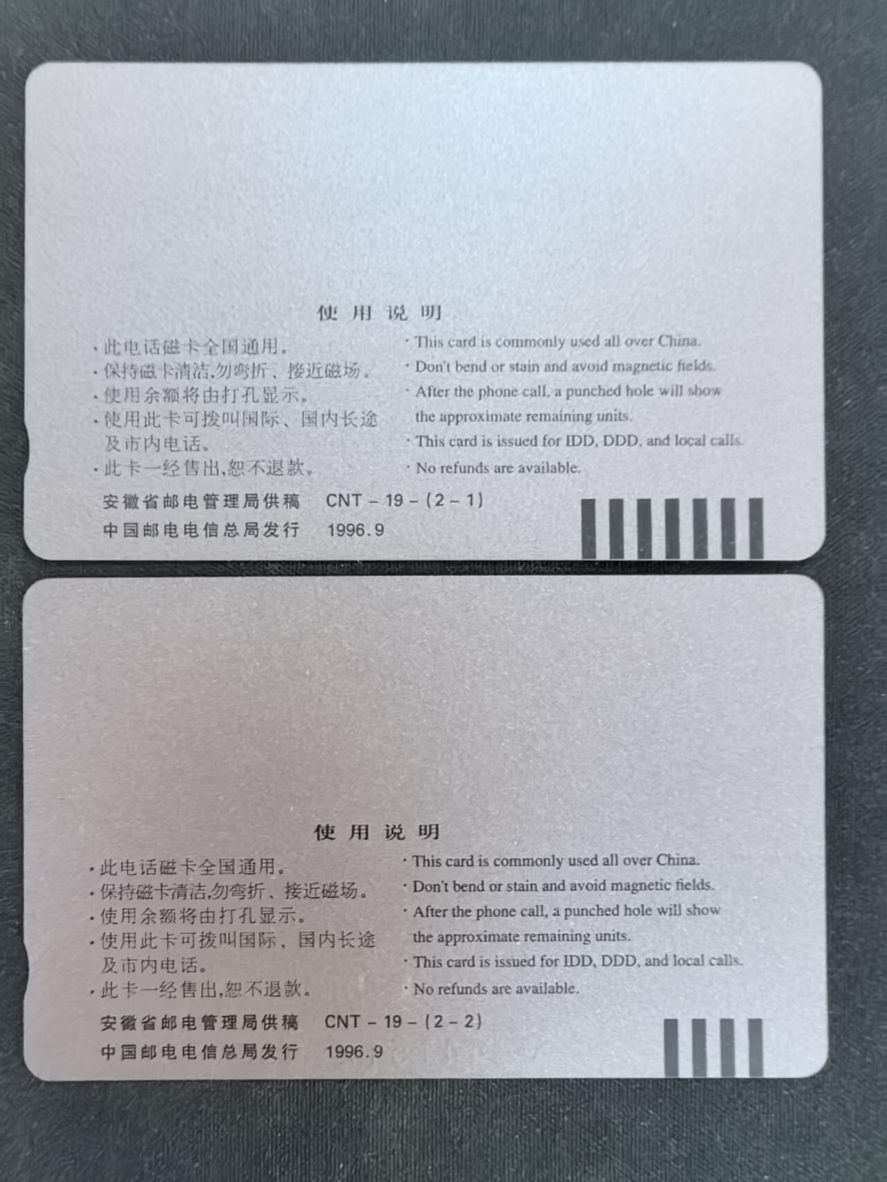 中国集卡电话磁卡专场拍卖(四十八) 国卡豆腐节2全新