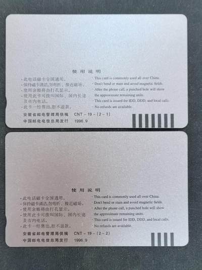中国集卡电话磁卡专场拍卖(四十八) 国卡豆腐节2全新
