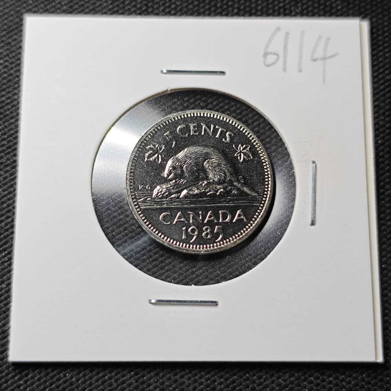 KK钱币收藏小铺  第361场  2月预留时间 周末发货  1985加拿大5分精制币