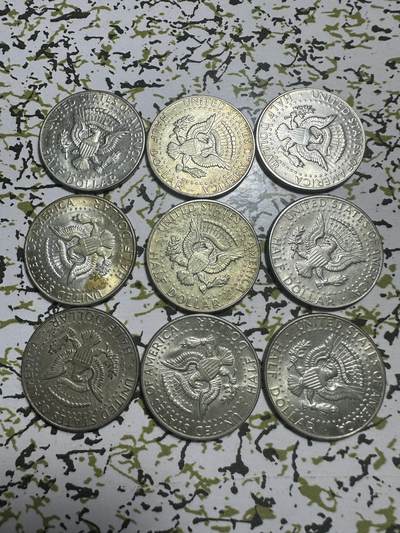 外国钱币，章 原光美国肯尼迪半元银币9枚，总103.2g，0.4成银，起拍价低于银价不少