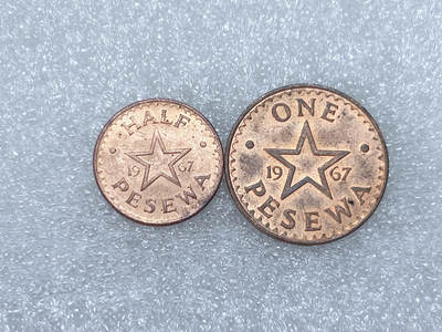 第一海外回流一元起拍收藏 散集专场  第259期 - 加纳1967年铜币 2枚