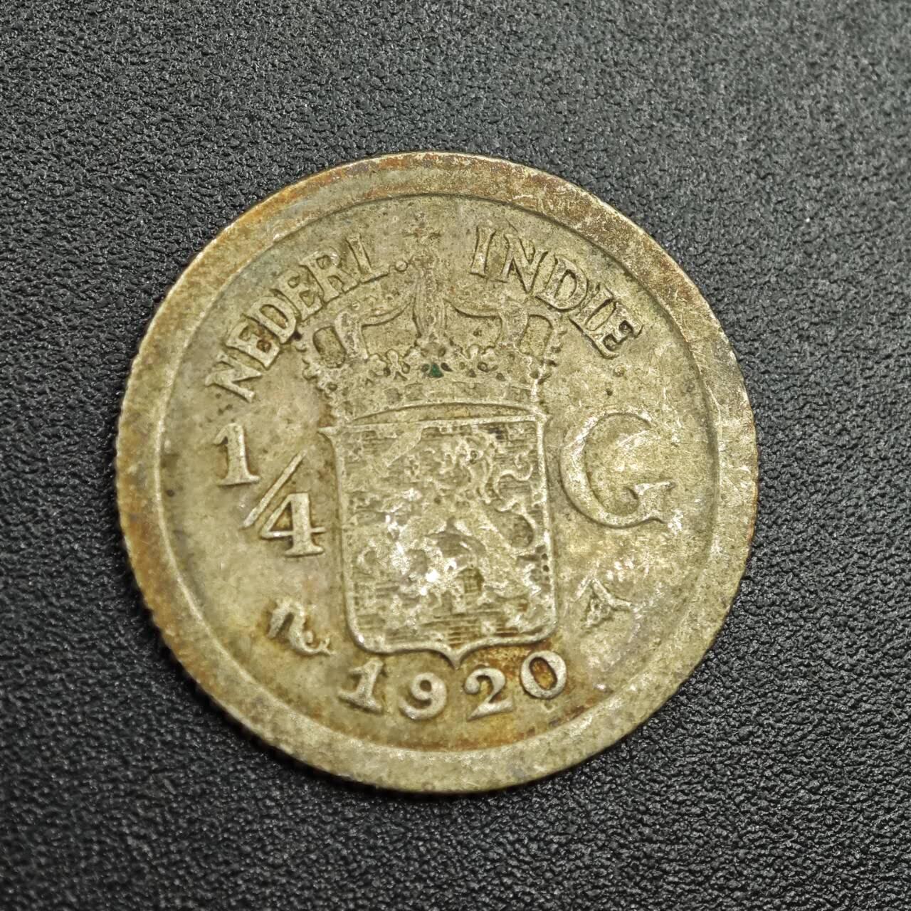 【淘币小摊】限时拍第七百八十拍  小银币场  满百包邮可预留两周  周一统一发货  荷属东印度1920年1/4盾银币