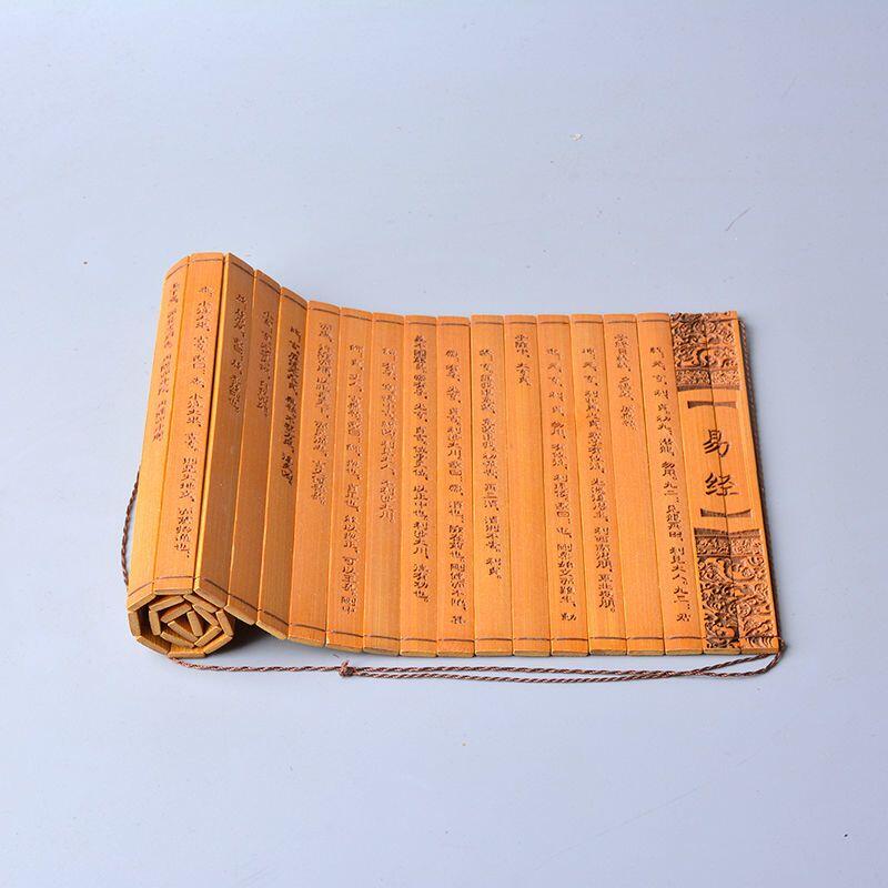 听雨轩（11）古代竹简书卷轴专场 古代竹简书卷轴 易经 39*16cm