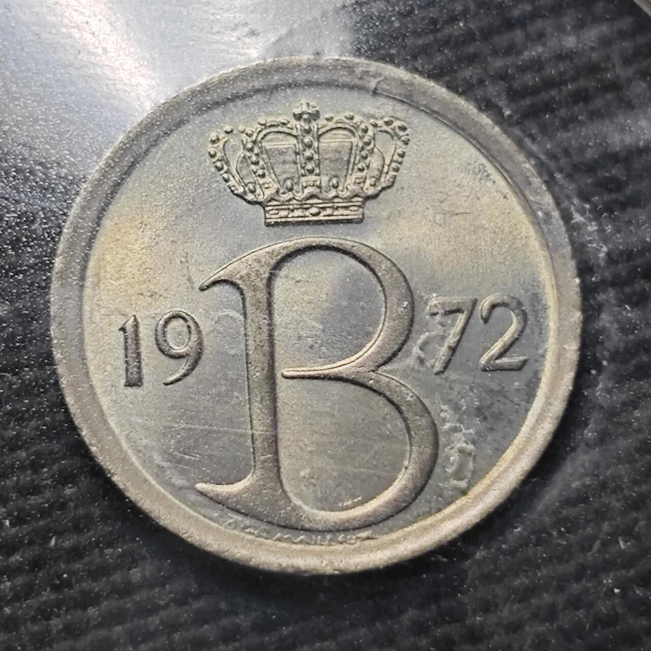 KK钱币收藏小铺  第360场  2月预留时间 周末发货  1972比利时25分 好品