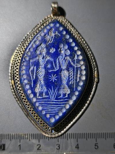 80期回流戒指饰品杂件纪念章丝路钱币专场 - 中亚回流精工青金石饰品