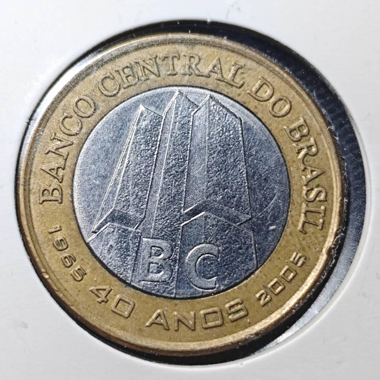 KK钱币收藏小铺  第360场  2月预留时间 周末发货  2005巴西1瑞尔双色币纪念币