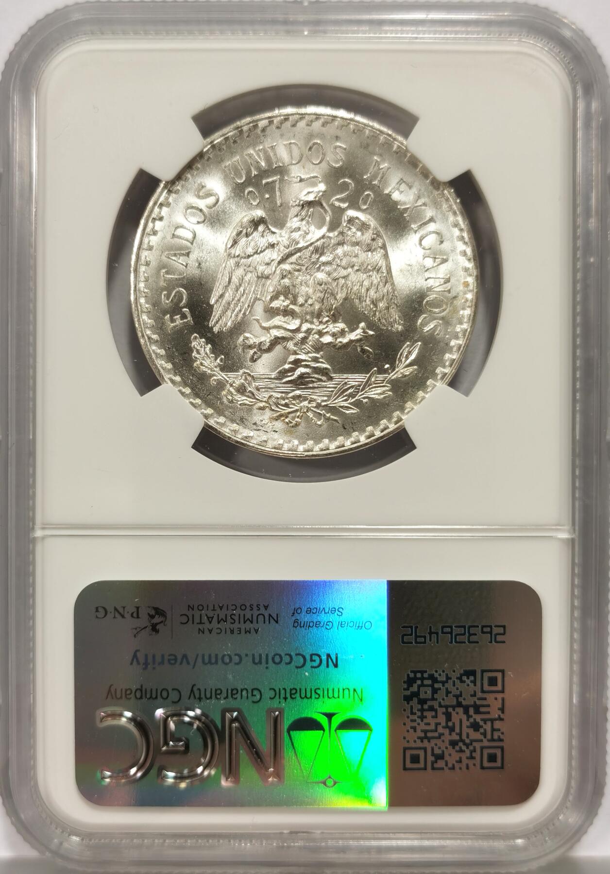 博洋堂世界钱币拍卖第144期（全场包邮） NGC MS67 墨西哥1933年1比索银币，巅峰级分数