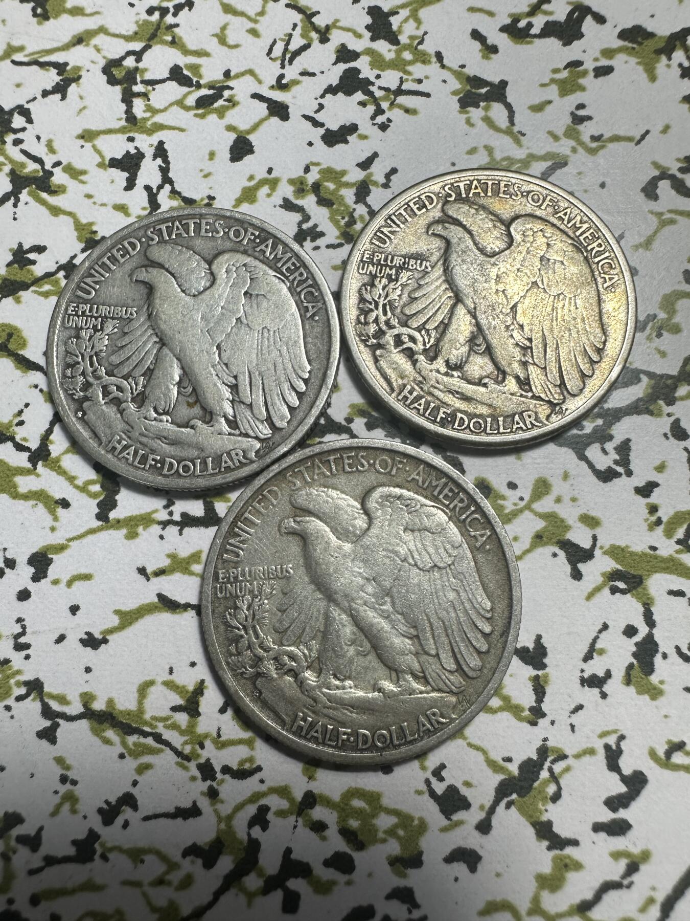 外国钱币，章 美国行走半元3枚