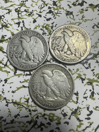 外国钱币，章 美国行走半元3枚