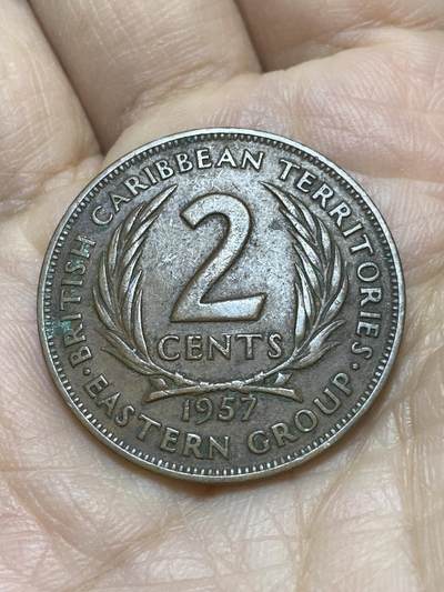 2025年第一百一十九场(总第一百四十五场）外国好品散币(免佣金) - 英属加勒比领地1957年2分