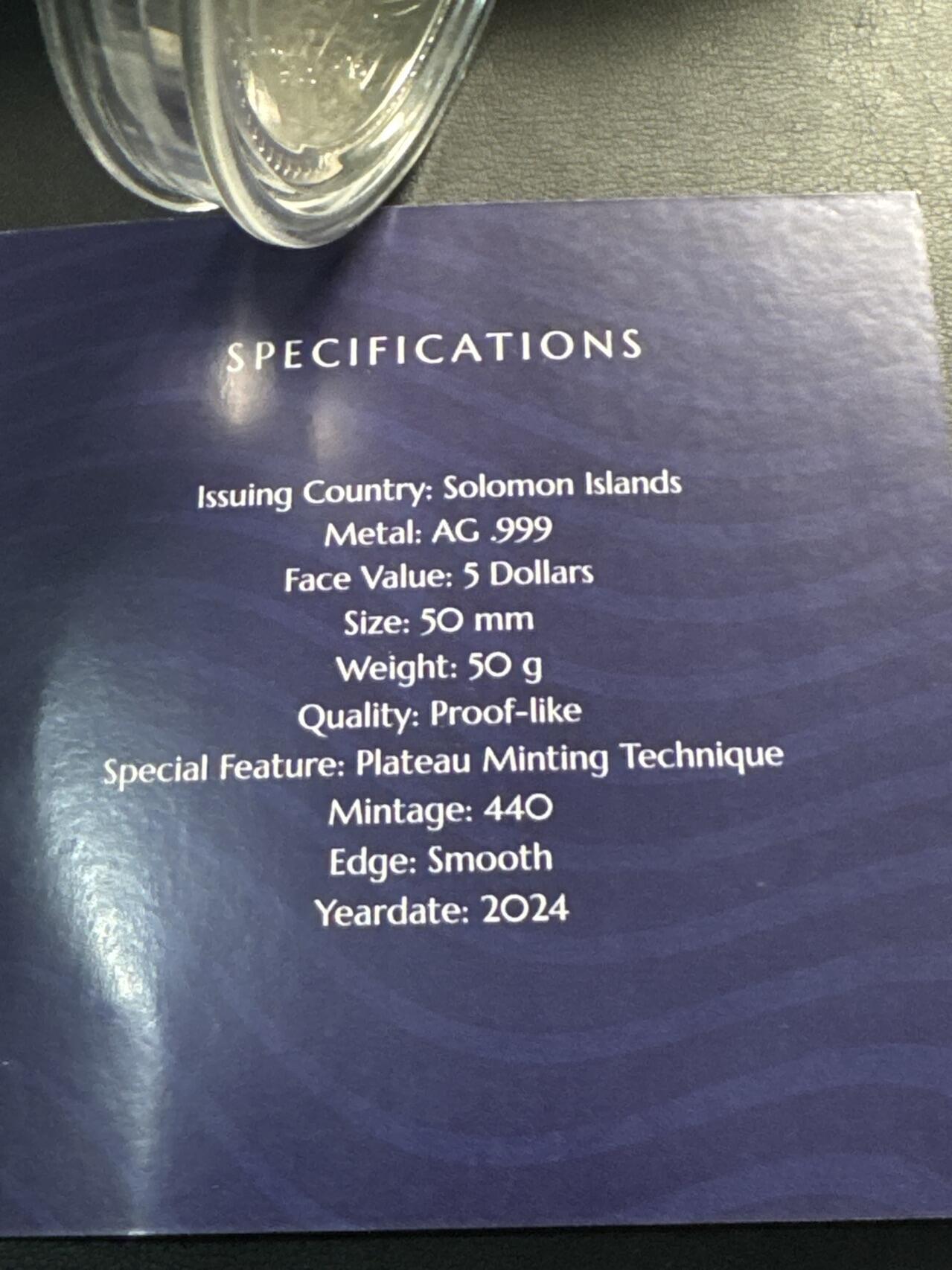 ❤️【币观天下】❤️ 第329期钱币拍卖- 2025.10.31周五晚上6点半场-长期征集拍品 所罗门群岛2024年诺曼底登陆80周年D-DAY银币999银50克发行量440枚