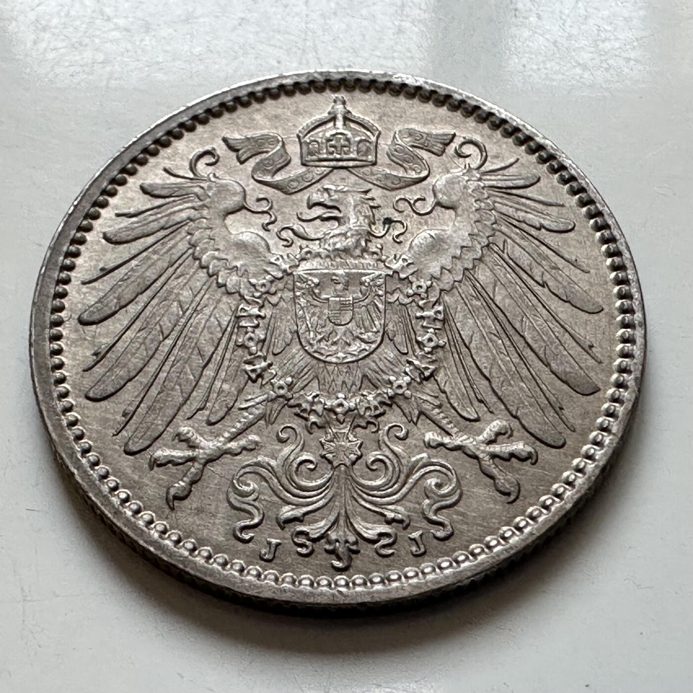 🌹外币初藏🌹🐯2025年第121场  每周二四六晚8️⃣点 哈萨克纪念币 德国1915年一马克银币 近未使用好品，细节漂亮