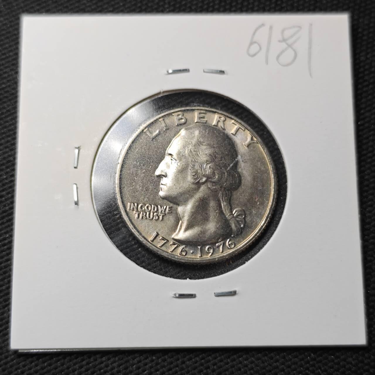 KK钱币收藏小铺  第361场  2月预留时间 周末发货  1976美国25分纪念币 建国200周年纪念