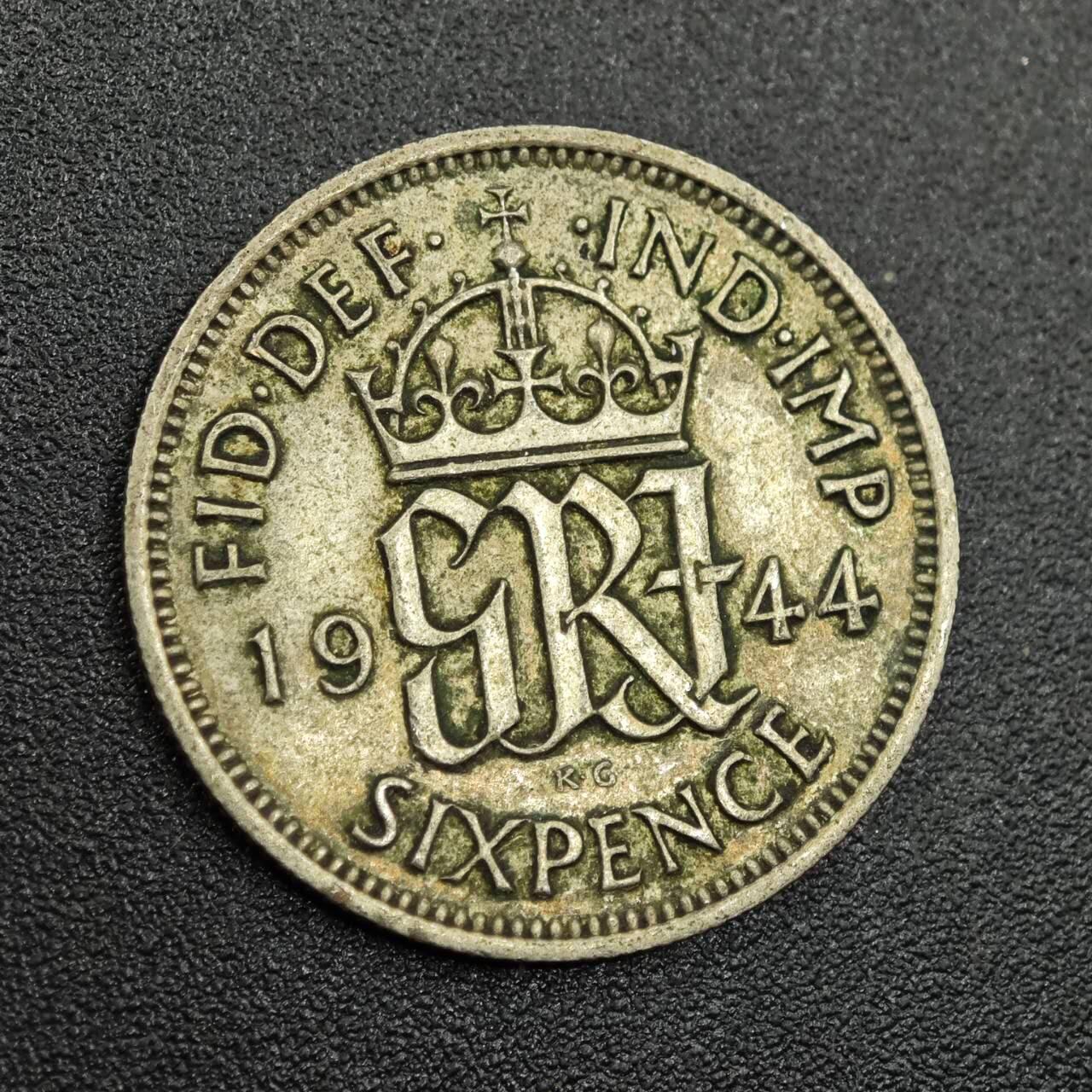 【淘币小摊】限时拍第七百八十拍  小银币场  满百包邮可预留两周  周一统一发货  英国1944年乔治六世6便士银币