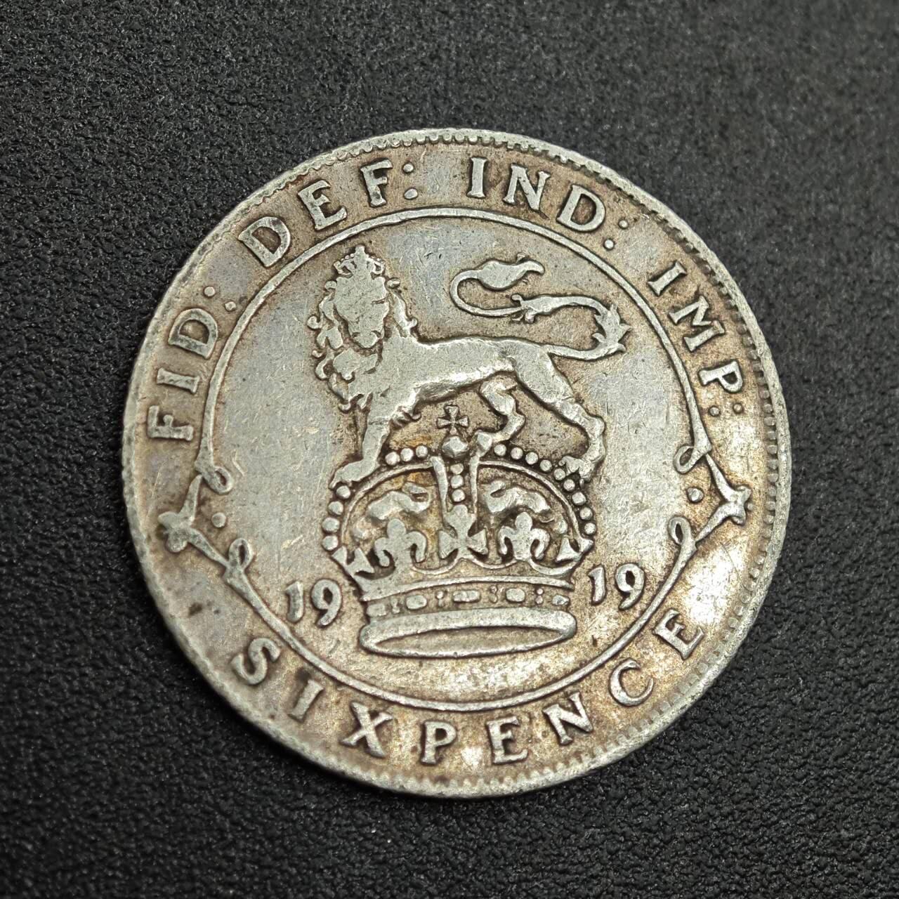 【淘币小摊】限时拍第七百八十拍  小银币场  满百包邮可预留两周  周一统一发货  英国1919年乔治五世6便士银币