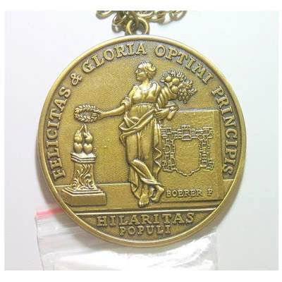 【艺术】德国艺术大章 女神站像高浮雕精制超大铜章 带铭牌+项链 60MM 62克 - 【艺术】德国艺术大章 女神站像高浮雕精制超大铜章 带铭牌+项链 60MM 62克