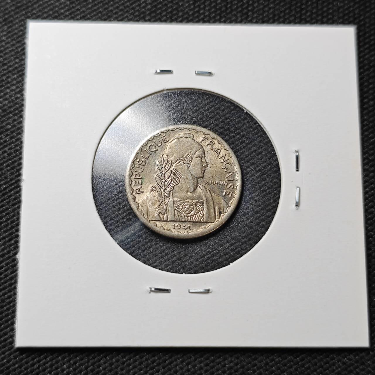 KK钱币收藏小铺  第361场  2月预留时间 周末发货  1941法属印支10分