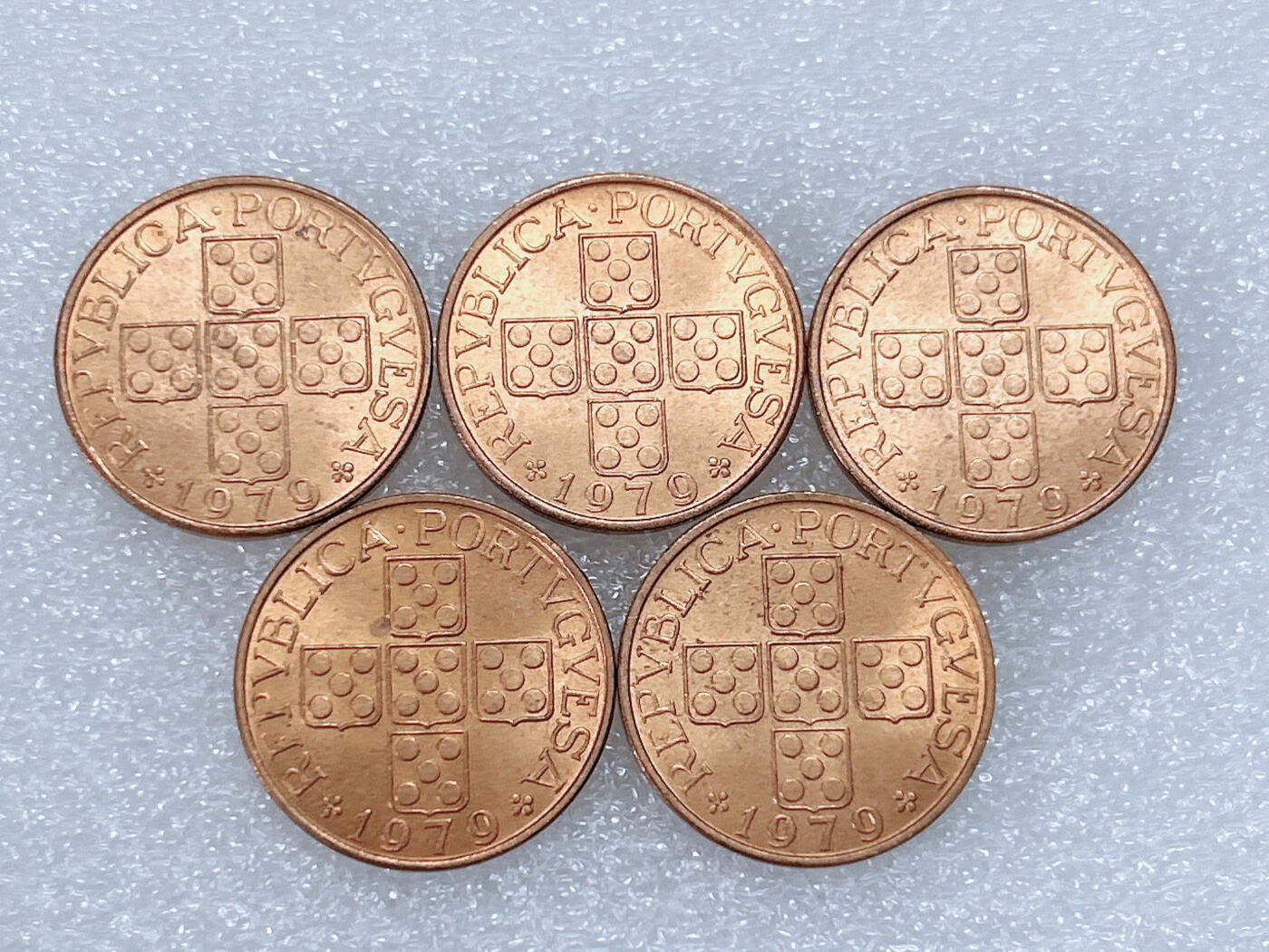 第一海外回流一元起拍收藏 散集专场  第259期 葡萄牙1979年1埃斯库多铜币 5枚 原光美品
