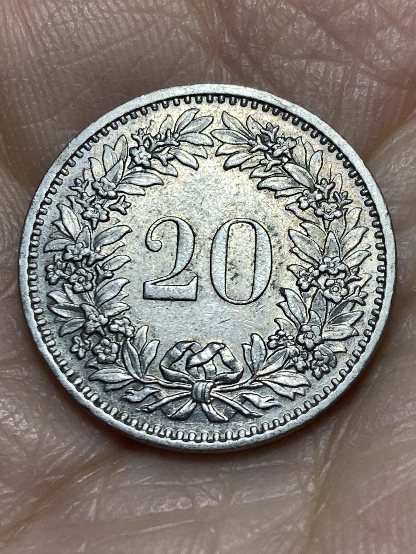 2025年第一百一十九场(总第一百四十五场）外国好品散币(免佣金) 瑞士🇨🇭1971年20分(无标版)