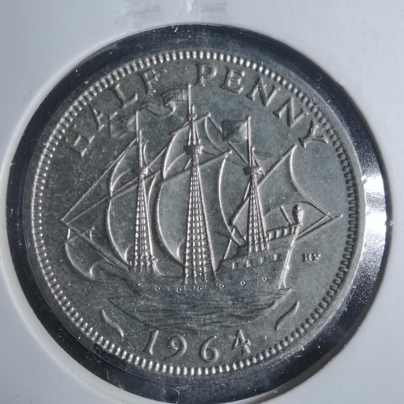 沼泽如烟--第885场 英国1964年半便士有银色镀层