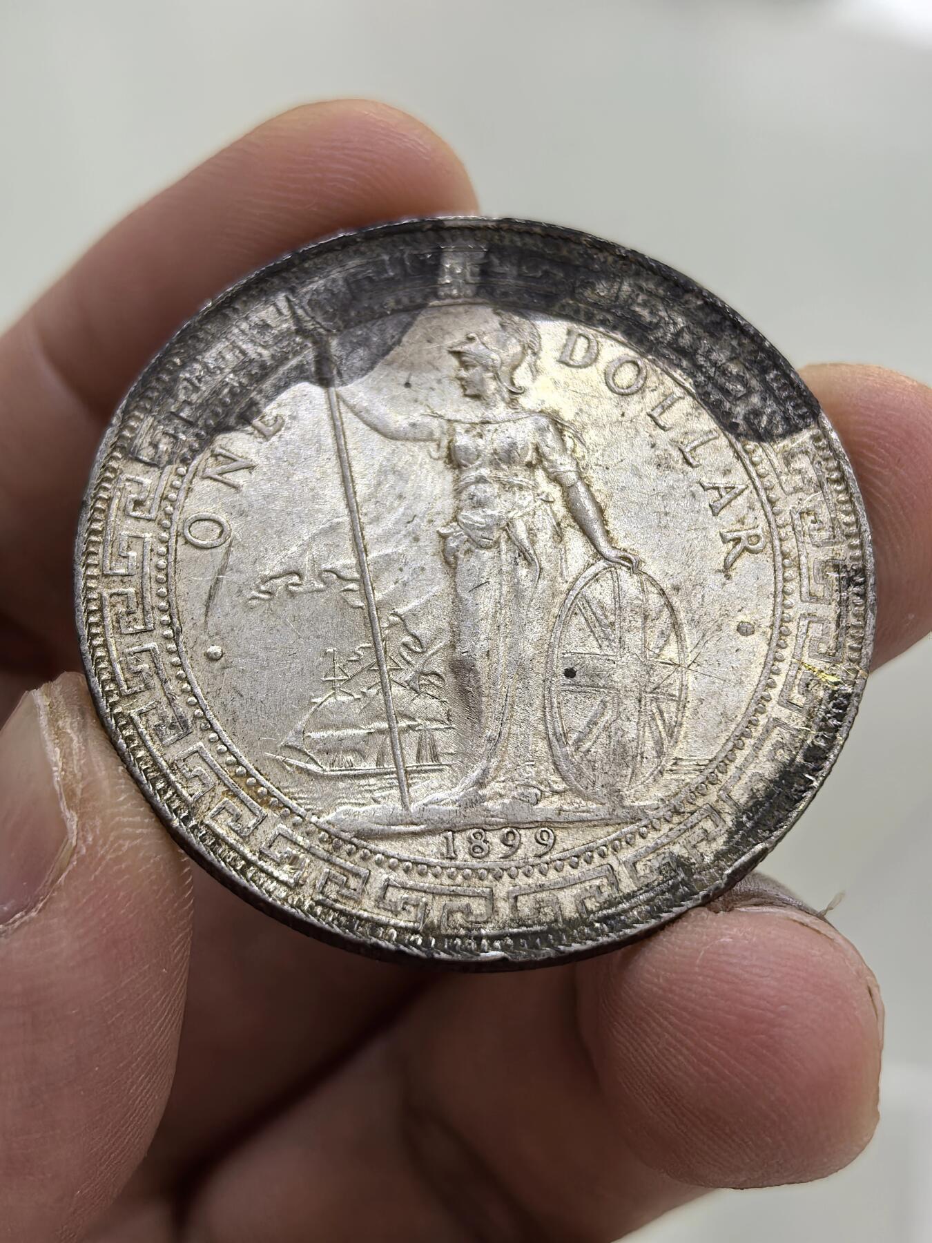 博洋堂世界钱币拍卖第144期（全场包邮） 站洋1899B壹元 UNC原味 十分难得 如若清洗得当 可以高分-1