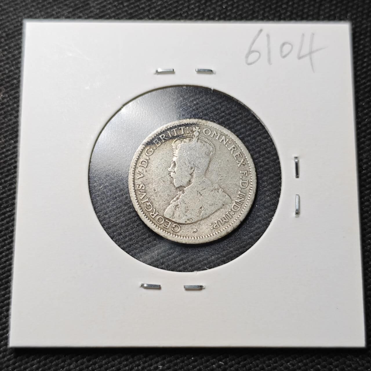 KK钱币收藏小铺  第361场  2月预留时间 周末发货  1925澳大利亚6便士银币 高银