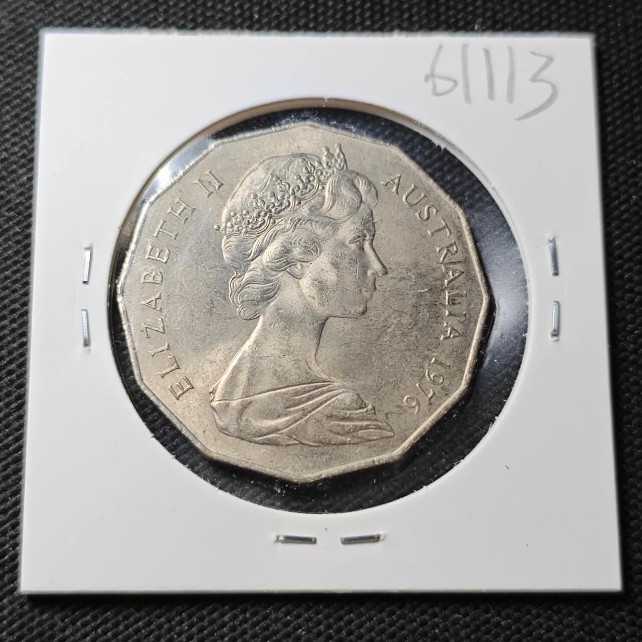 KK钱币收藏小铺  第361场  2月预留时间 周末发货  1976澳大利亚50便士铜币