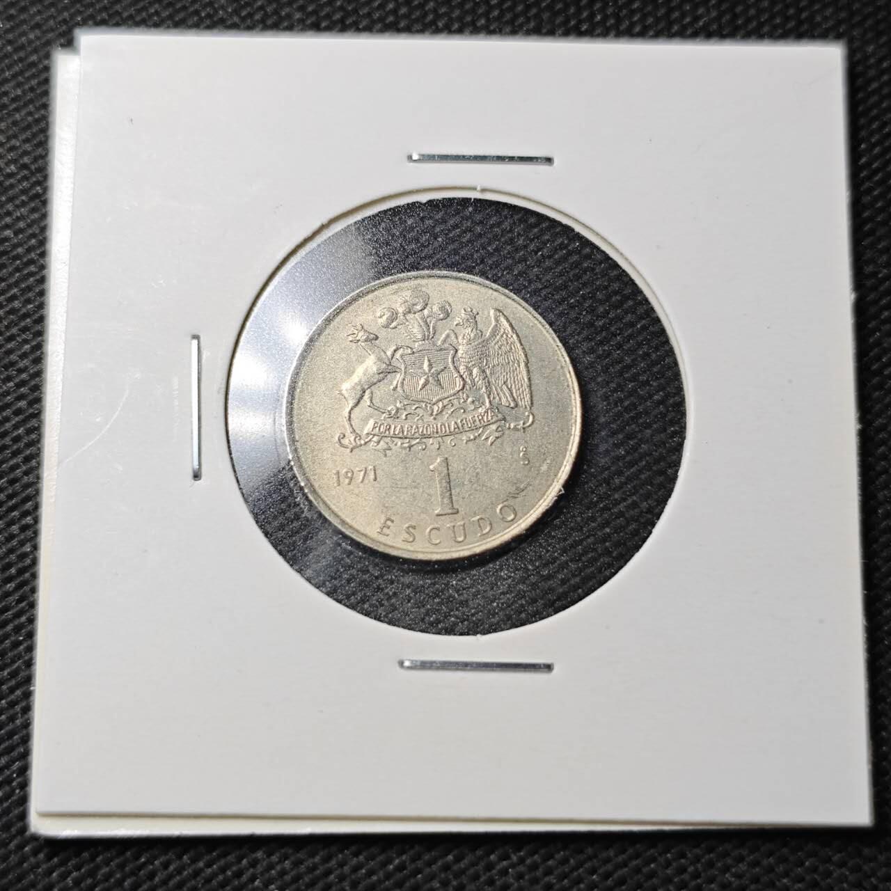 KK钱币收藏小铺  第361场  2月预留时间 周末发货  1971智利1比索