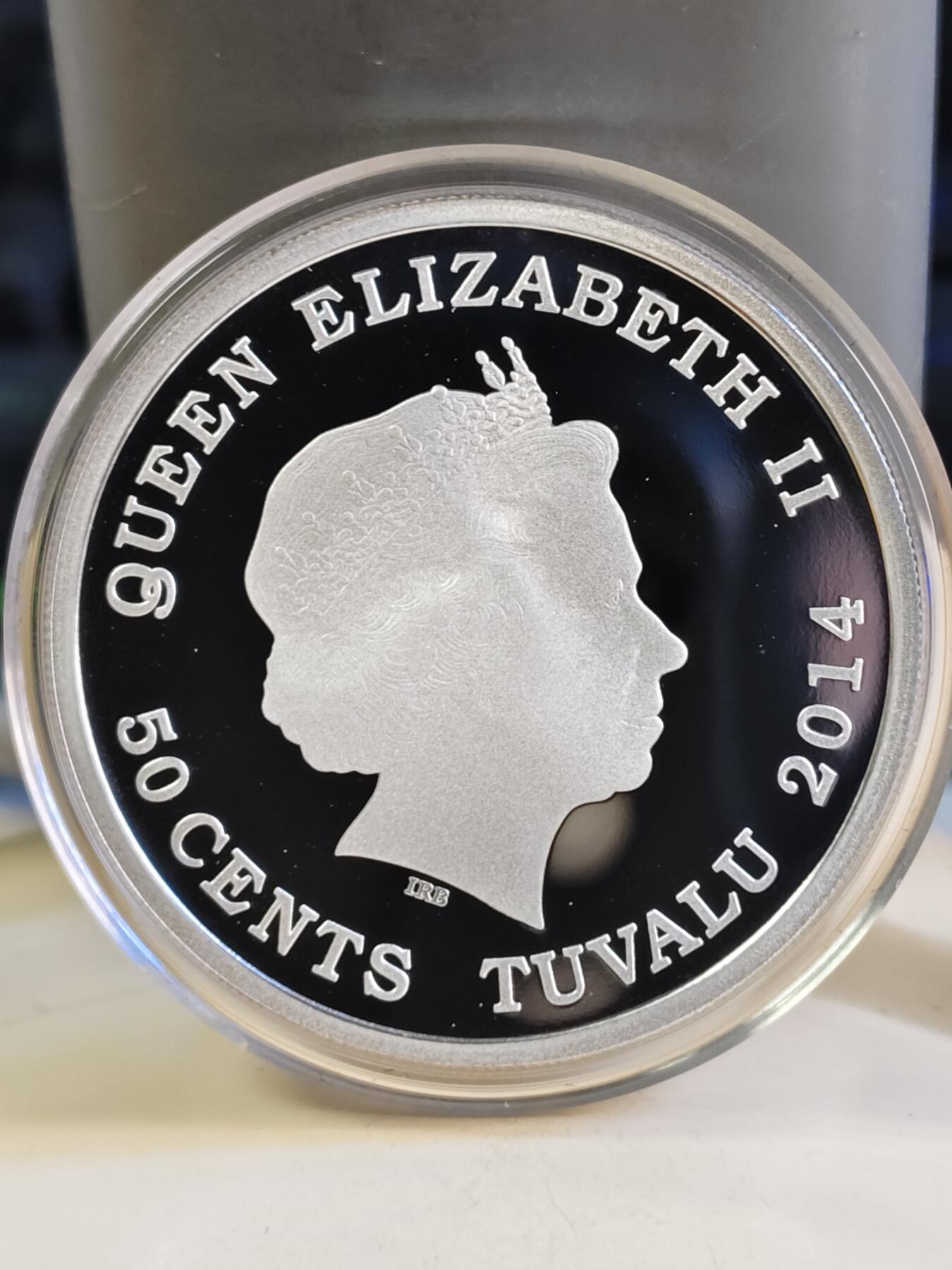 第180期拍卖【长期征集拍品】【北京币展专场】  图瓦卢2014年50分3枚彩色精制银币套 马年（福禄寿） 15.91克*3枚，999银 发行量小于1500套 盒证全 澳大利亚铸造，证书号1266