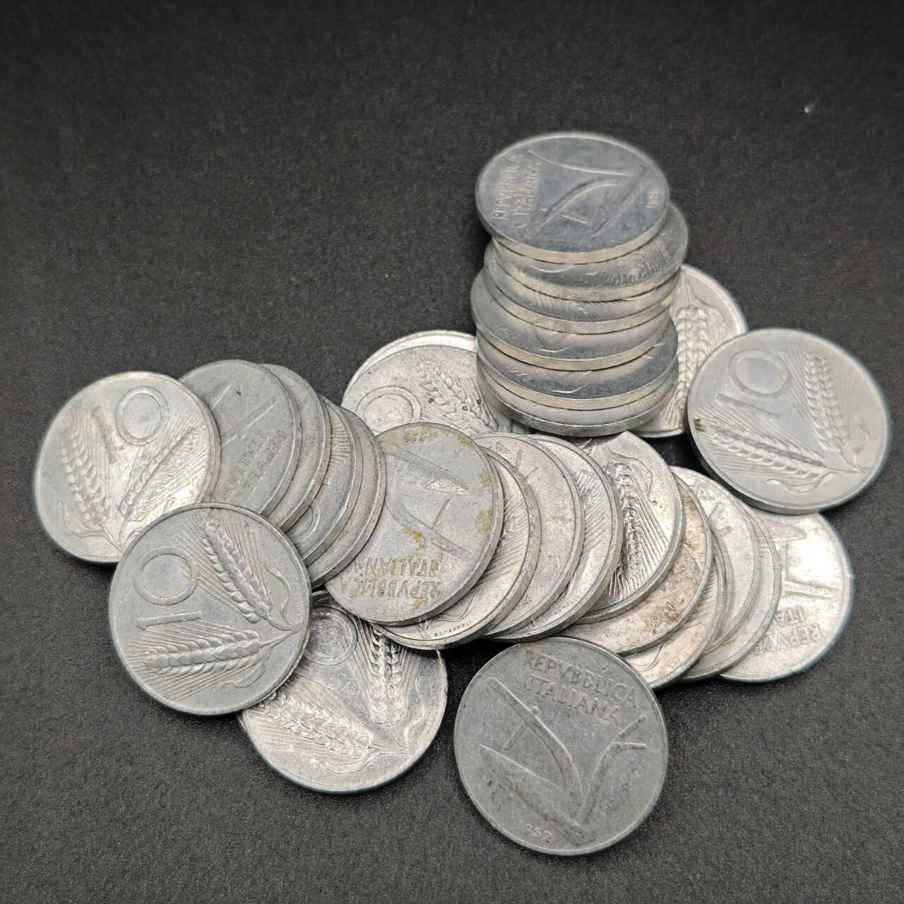 【淘币小摊】实时拍第七百七十九拍   散币场   满百包邮可预留二周 每周一统一发货   意大利10里拉铝币33枚