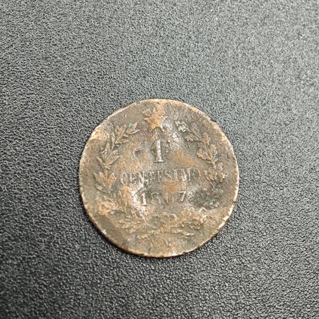 【淘币小摊】实时拍第七百七十九拍   散币场   满百包邮可预留二周 每周一统一发货   意大利1867年一分铜币