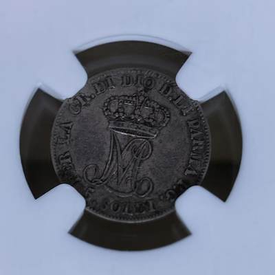 北京马甸外国币专卖第145期，外国币专场，陆续上拍，欢迎关注 意大利帕尔马大公国1815年5S0L银币，NGC评级VF35分（法占意大利帕尔马女大公拿破仑皇后5索银币