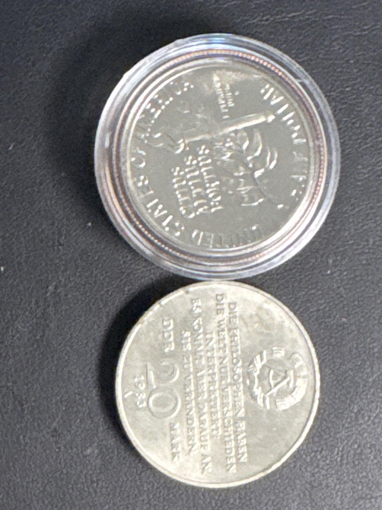 ❤️【币观天下】❤️ 第329期钱币拍卖- 2025.10.31周五晚上6点半场-长期征集拍品 1992年美国体操运动员半美元精制纪念币+1968年东德马克思10马克纪念币